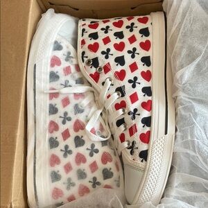 Playing Card Pattern High-Top Sneakers